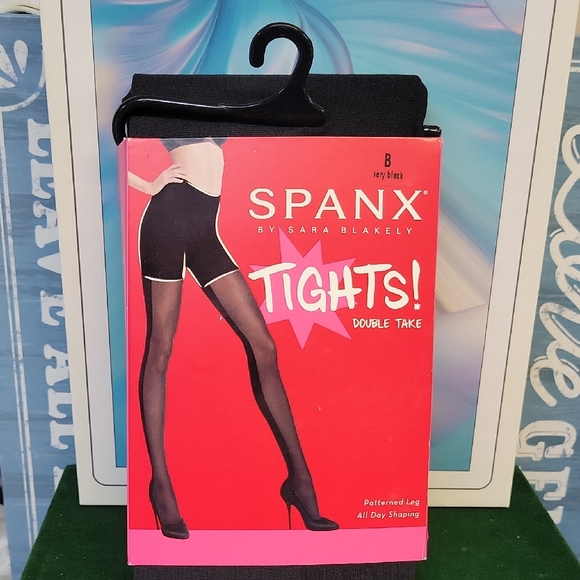 SPANX Accessories - Spanx Black Tights Double Take Patterned Leg Sz B Very Black New In Package